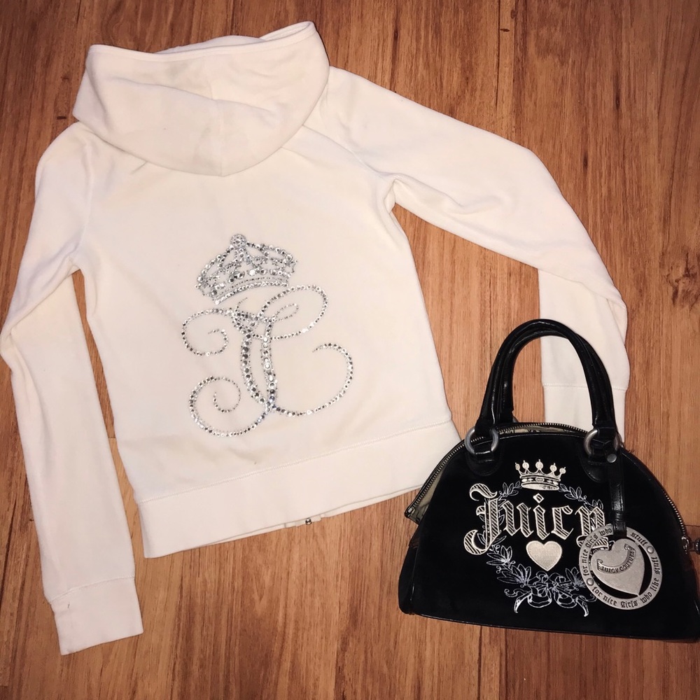 Medium velour and leather Juicy Couture bag